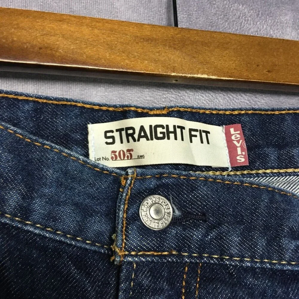 Levis‎ Mens 505 Straight Fit Blue Jeans size 40x32 Cotton Denim Pants